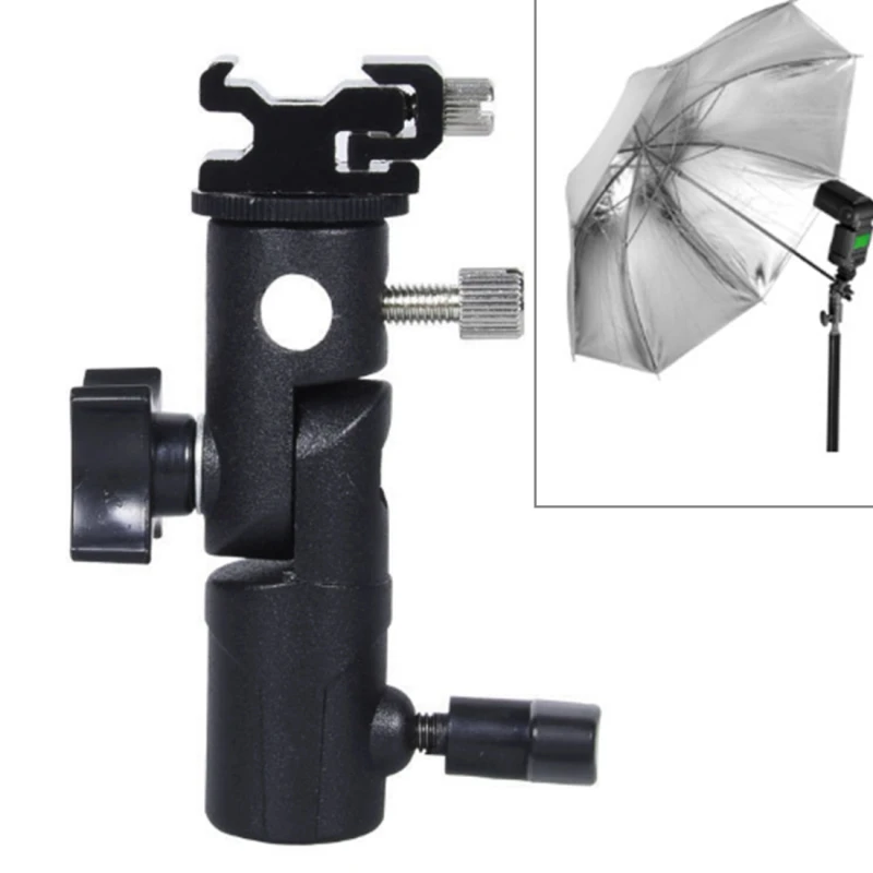 PULUZ DLSR Camera E Type Flash Light Stand Adjustable Holder Umbrella Bracket, Max Load: 3kg