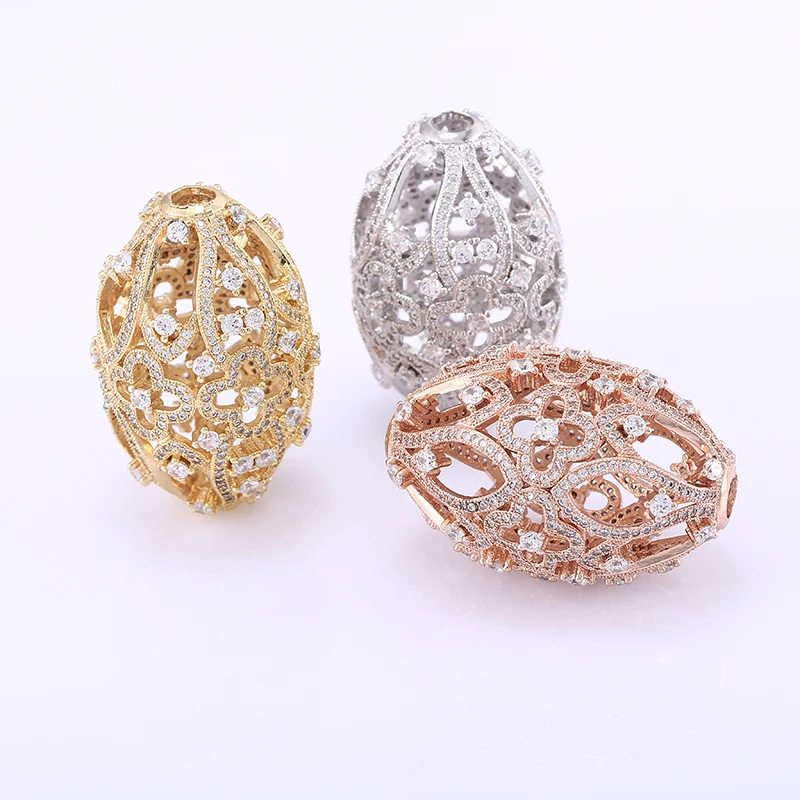 Big Micro Pave Jewelry Elegant Zircon Hollow Flower Charms For Jewelry Making Diy Copper CZ Charms Wholesale Bedels Bijoux Gifts