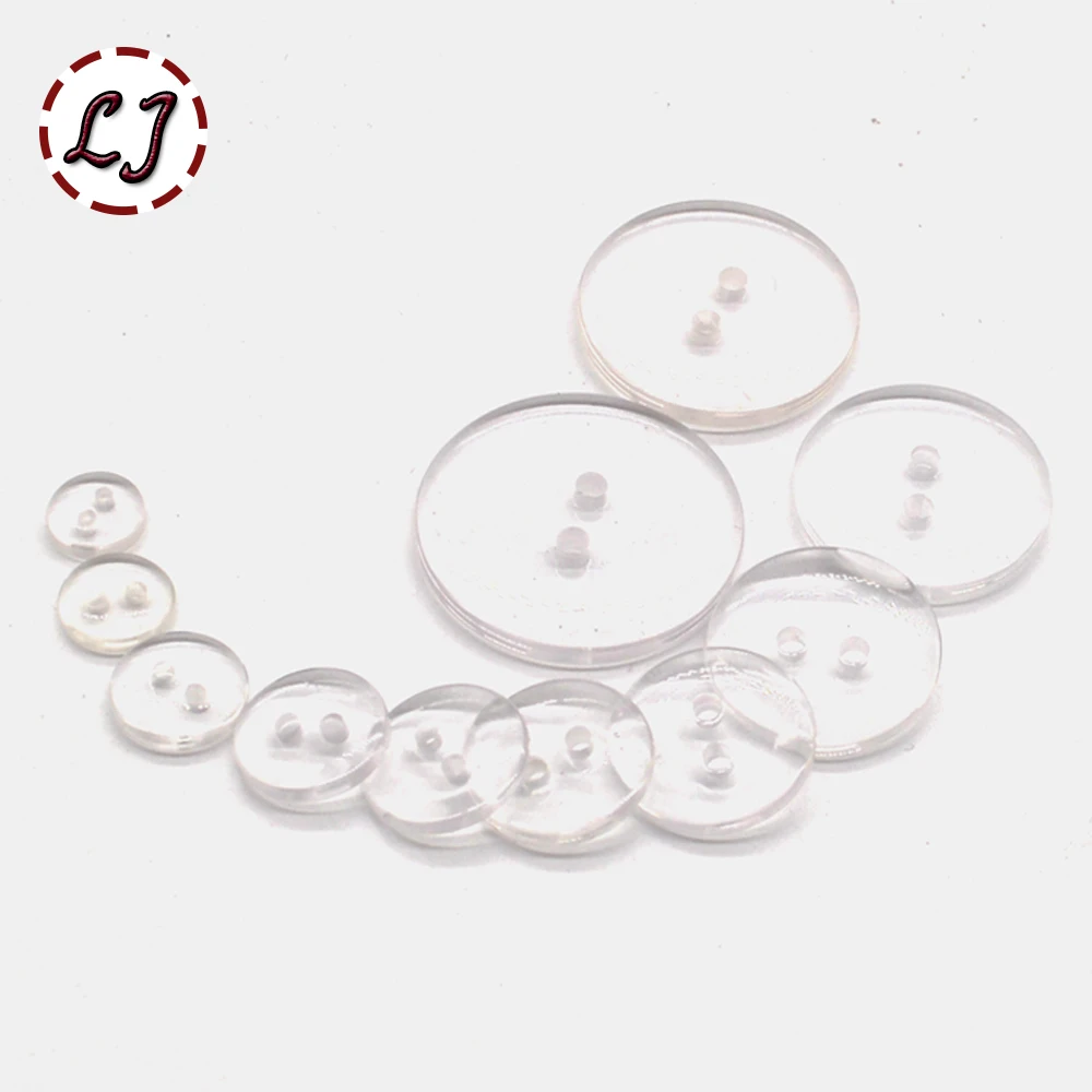 New 30pcs/lot Sewing Buttons 2 hole Clear Shirt Decrative Button Sew Crafts small big transparent button Accessory Scrapbooking