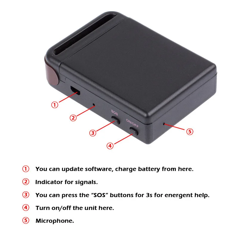 BOJECHER TK102B Vehicle Real Time GSM GPRS GPS Tracker Global Locator Anti-Lost Recording Remotes Vehicle Tracker ontrol  Alarm