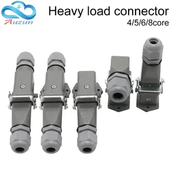 HDC-HA Rectangular Heavy Duty Connector 4 5 6 8  Pins Core Aviation Waterproof Industrial Plug Socket 250V 10A /16A