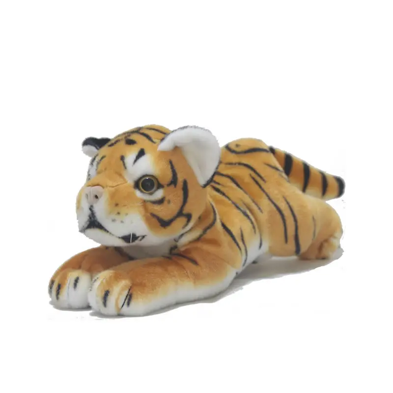 

cute simulation plush lying tiger toy high quality yellow tiger doll gift about 30cm 2809