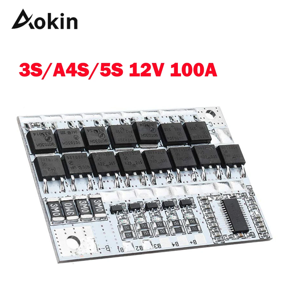 3S A4S 5S 100A 12V 21V Li-ion Lithium Battery Charger Protection Circuit Board PCB BMS For Drill Motor Module