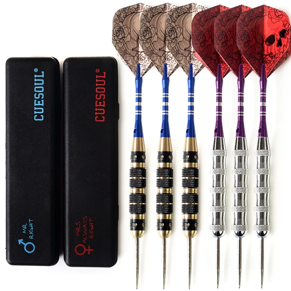 

CUESOUL 6 Pcs/2 set 24g/26g Steel Tip Darts Couples Package with Free Carry Box