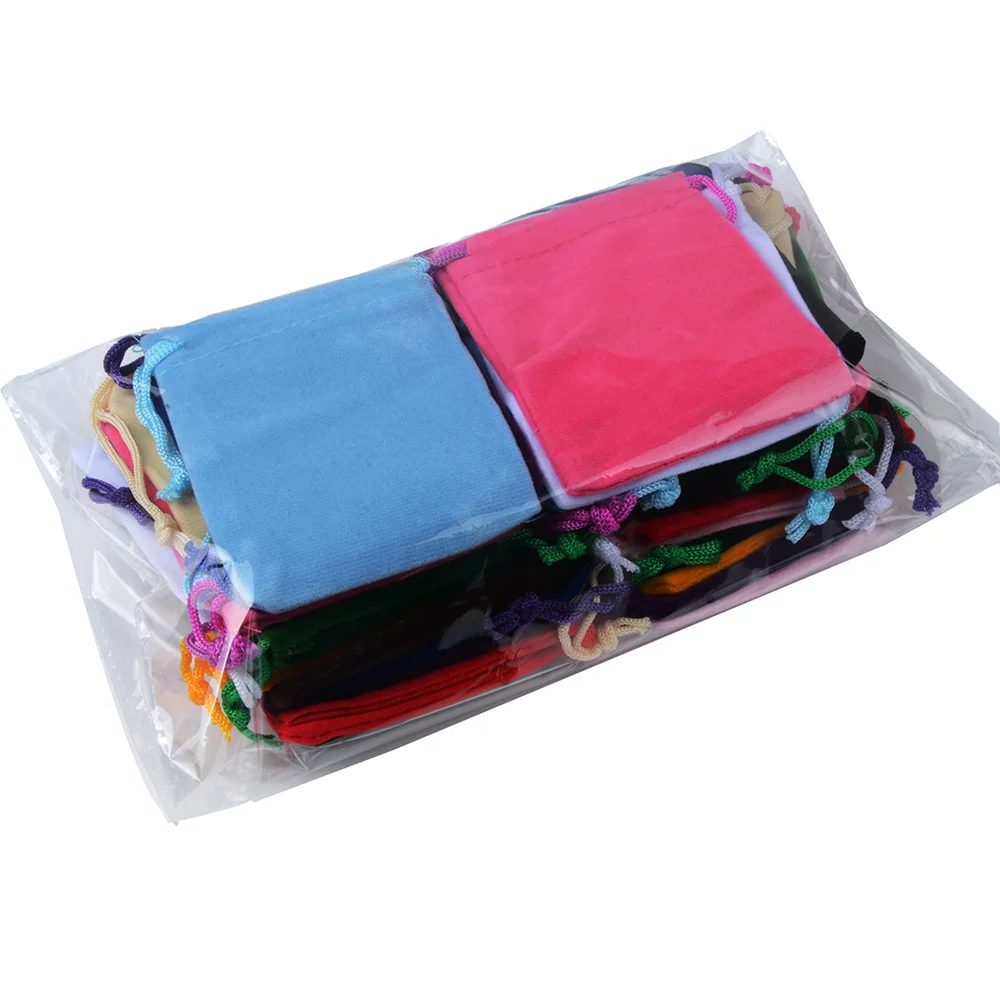 50pcs/Bag Jewelry Packing Velvet Bag 7x9cm 9x12cm Jewelry Bags Drawstring Gift Bags & Pouches