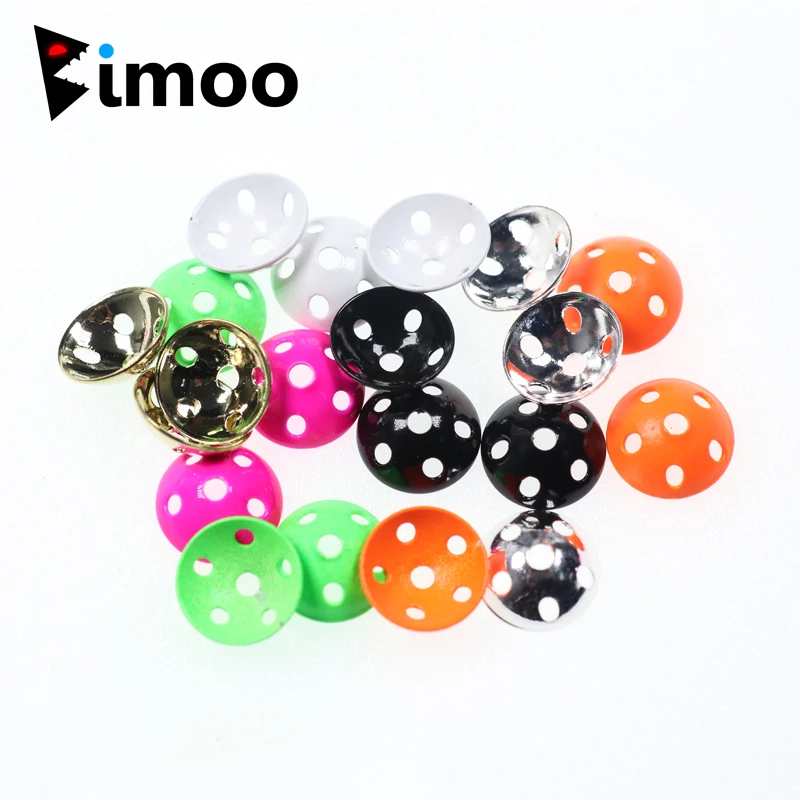 Bimoo 10PCS 10mm Tube Fly Tying Cone Head Disk for Tubefly Head Salmon Fly Tying Material Fishing Bait Multi Colors