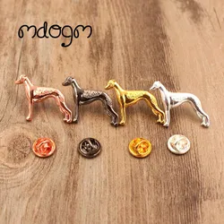 Mdogm Whippet Terrier spille e spille abito gioielli carini divertente metallo piccolo padre collare distintivi regalo per uomo maschio B065