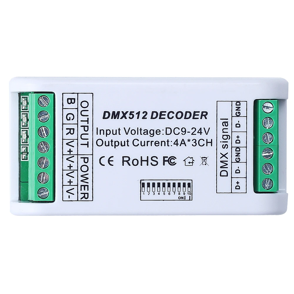 3CH DMX 512 LED Decoder Controller dimmer 12V-24V console use for RGB led strip