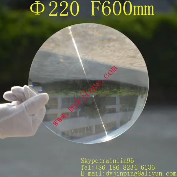 lamp light ,flash light,stage lights ,industrial light, Fresnel lens Diameter 220mm long focal length 600mm PMMA material