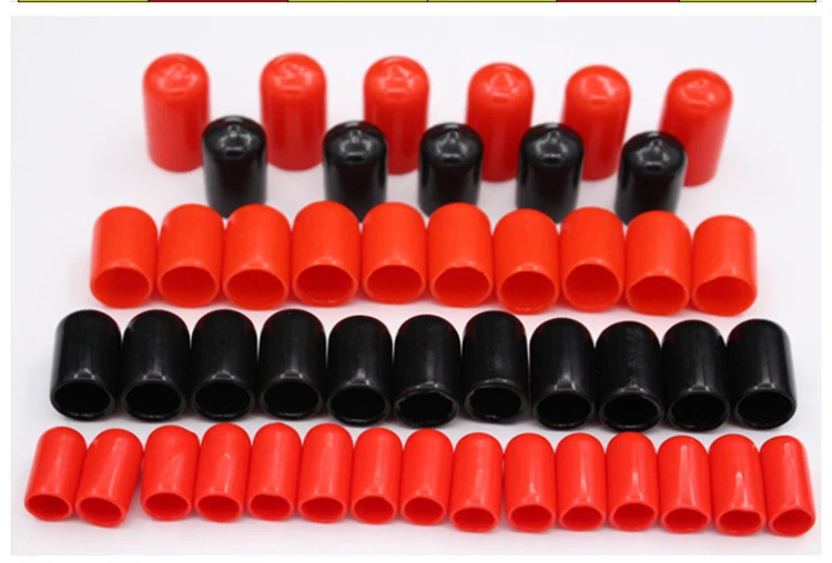 300PCS 1.5/1.65/1.8/2/2.5/3/3.5/4/4.5/5/5.5/6/6.5/7/7.5mm Inner Dia PVC Nut Bolts Pipe Cable Slip Cap End Cover Fitting RedBlack