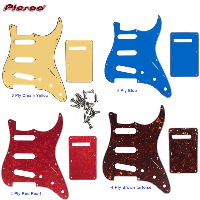 Pleroo Custom Guitar Pickgaurd - For 72\'11 Screw Hole Standard St SSS Guitar Pickguard Scratch Plate & Back Plate Scratch Plate