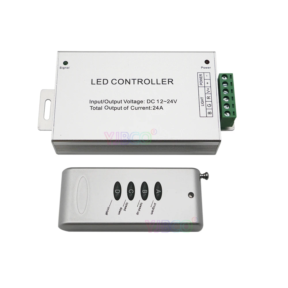 Wholesale DC12~24V Led controller 12A 24A 30A 4 key RGB controller RF Wireless Control Switch Free Shipping