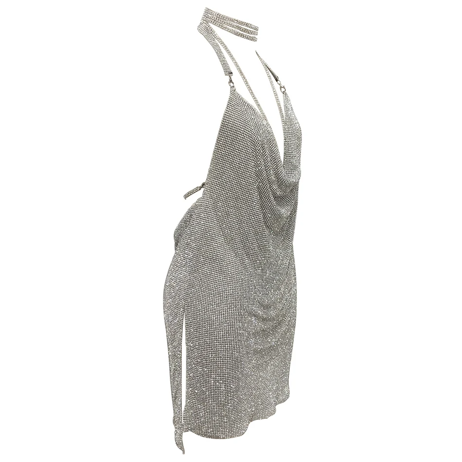 knee length dresses for ladies Kendall Mesh Pink Mini Dress – DE NOIR main image 0