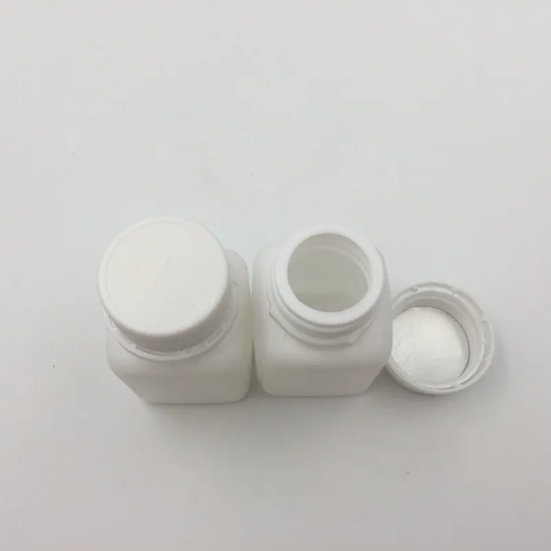 100PCS/LOT 30ml 30cc plastic square HDPE white pills bottle medical container with tamper proof cap for medical packaging