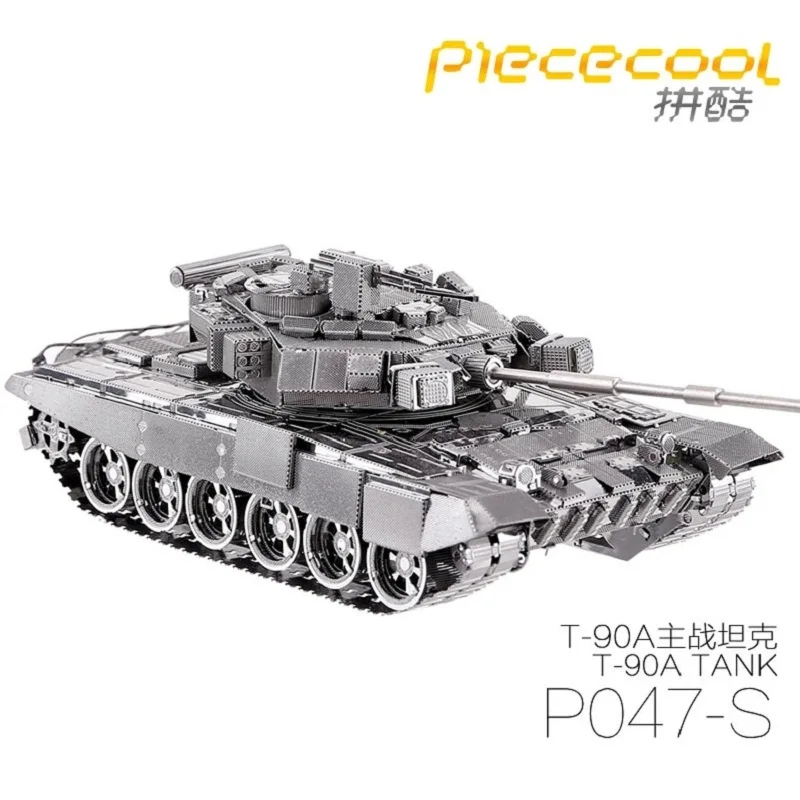 MMZ MODEL Piececool 3D Metal Puzzle P047 T-90A Tank Assembly metal Model kit DIY 3D Laser Cut Model puzzle toys gift for adult