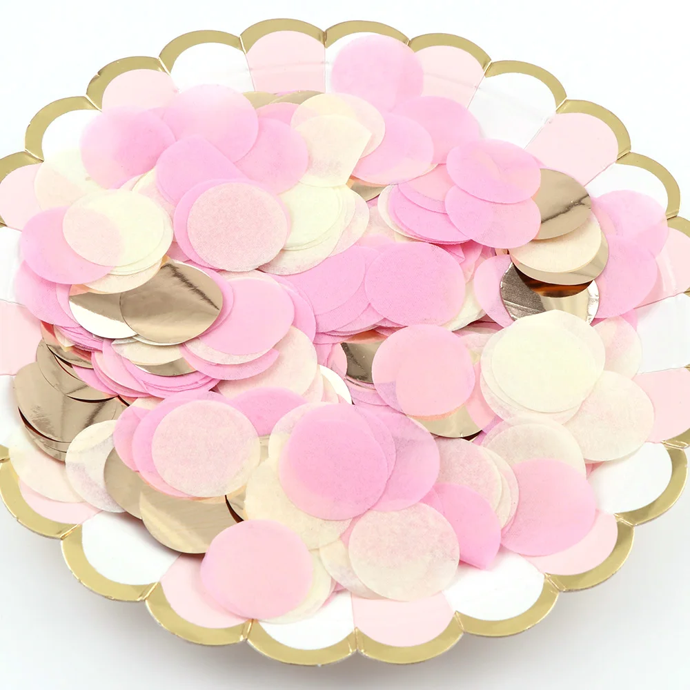 1000pcs/bag  paper Confetti Mix Color for wedding birthday party decoration round Tissue for clear balloons 2.5cm