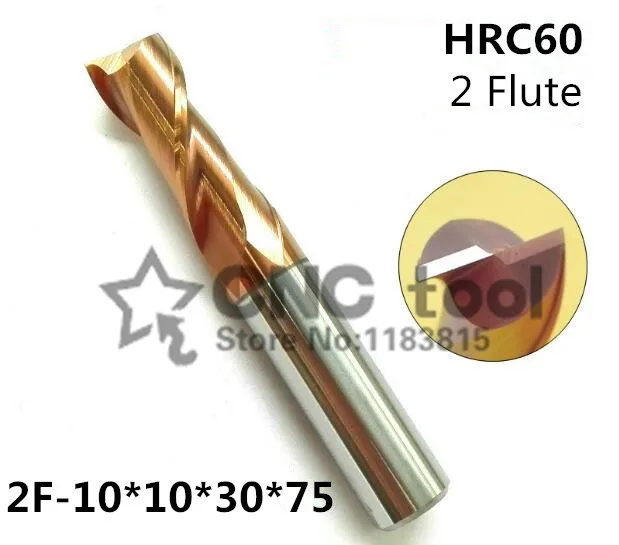 2F-10 HRC60,carbide Square Flatted End Mills coating:nano TWO flute diameter 10mm, The Lather,boring Bar,cnc,machine