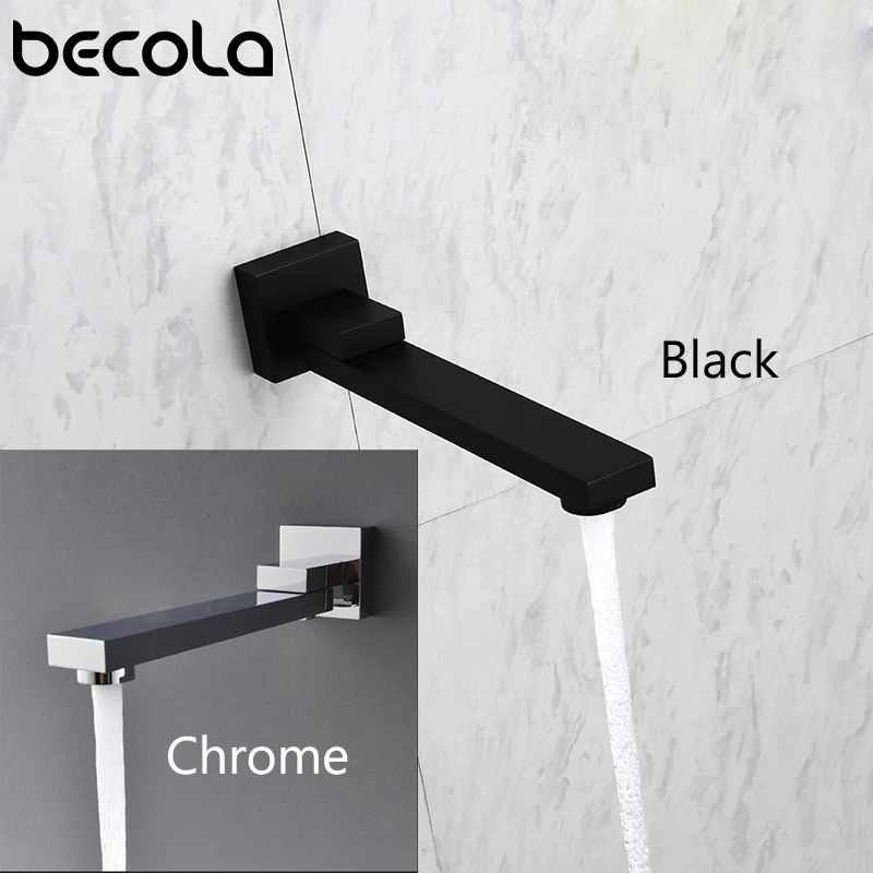 Solid Brass Wall Outlet Wall Mounted Shower Spout Bath Tub Shower Mixer Faucet Spout Filler 180 degree Folding