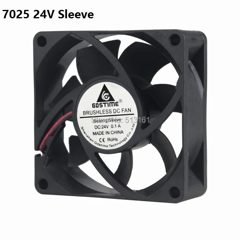 

Gdstime 7025S 2Pin 70mm 7CM 70x70x25mm 24V DC Brushless Cooler Cooling Fan