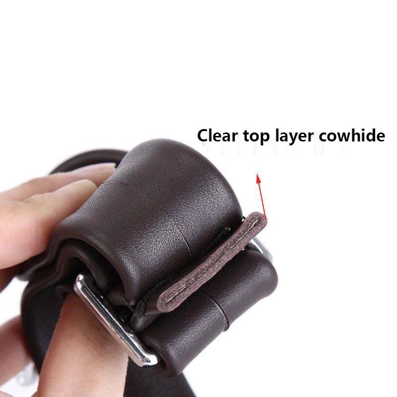 150cm Genuine Leather Bags Straps Black Coffee Detachable Handle Replacement Mens Shoulder Silver Buckle Bag Accessories Mens