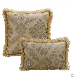 European luxury pillowcase cushion cover decorative jacquard fringes pillow cover for backrest