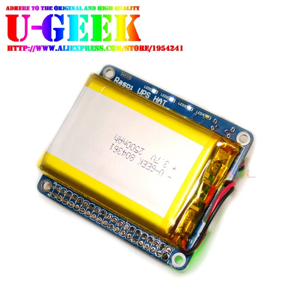 UGEconvex-Adaptateur de batterie Pi pour Raspberry Pi 3 modèle B/3B +/3A +/2B/4B, alimentation, charge pendant que Pi fonctionne