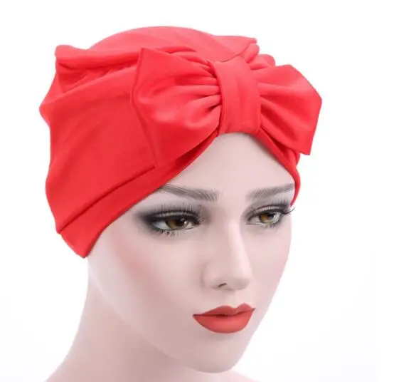 10pcs women Turban Hat Stylish Chemo cap skullies Indian cap chemo bandana bowknot Wrap cancer hat Cap Chemo slip on bonnet