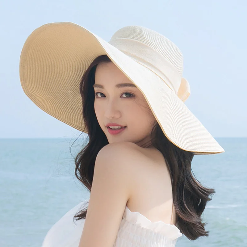 

Hat Girl Summer Straw Hats Sunshade Holiday Beach Sun Protection Sunscreen Cap Woman Foldable Breathable Cool Female Caps H248