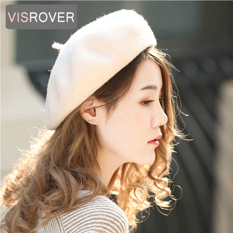 Hot Sell 2018 Cheap Fashion New Women Wool Solid Color Beret Female Bonnet Caps Winter All Matched Warm Walking Hat Cap 20 Color