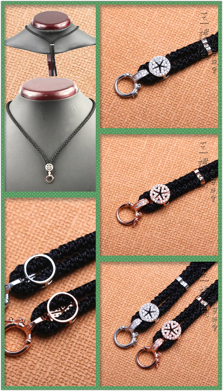 Grade Pendant Rope Lanyard Jade 925 Silver Windmill Paragraph Shipping