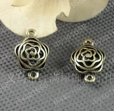 

40pcs/lot alloy bead Antique Bronze Plated 21*14*9MM flower connection Jewelry Findings charm,pendant,JJA2438