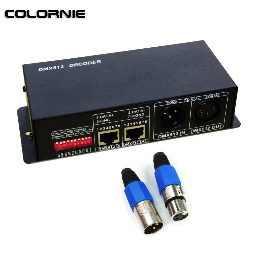 DC12V-24V LED RGB controller 3x8A 3CH DMX Decoder Controller 8A Each Channel for RGB 5050 3528 LED Strip Module Light