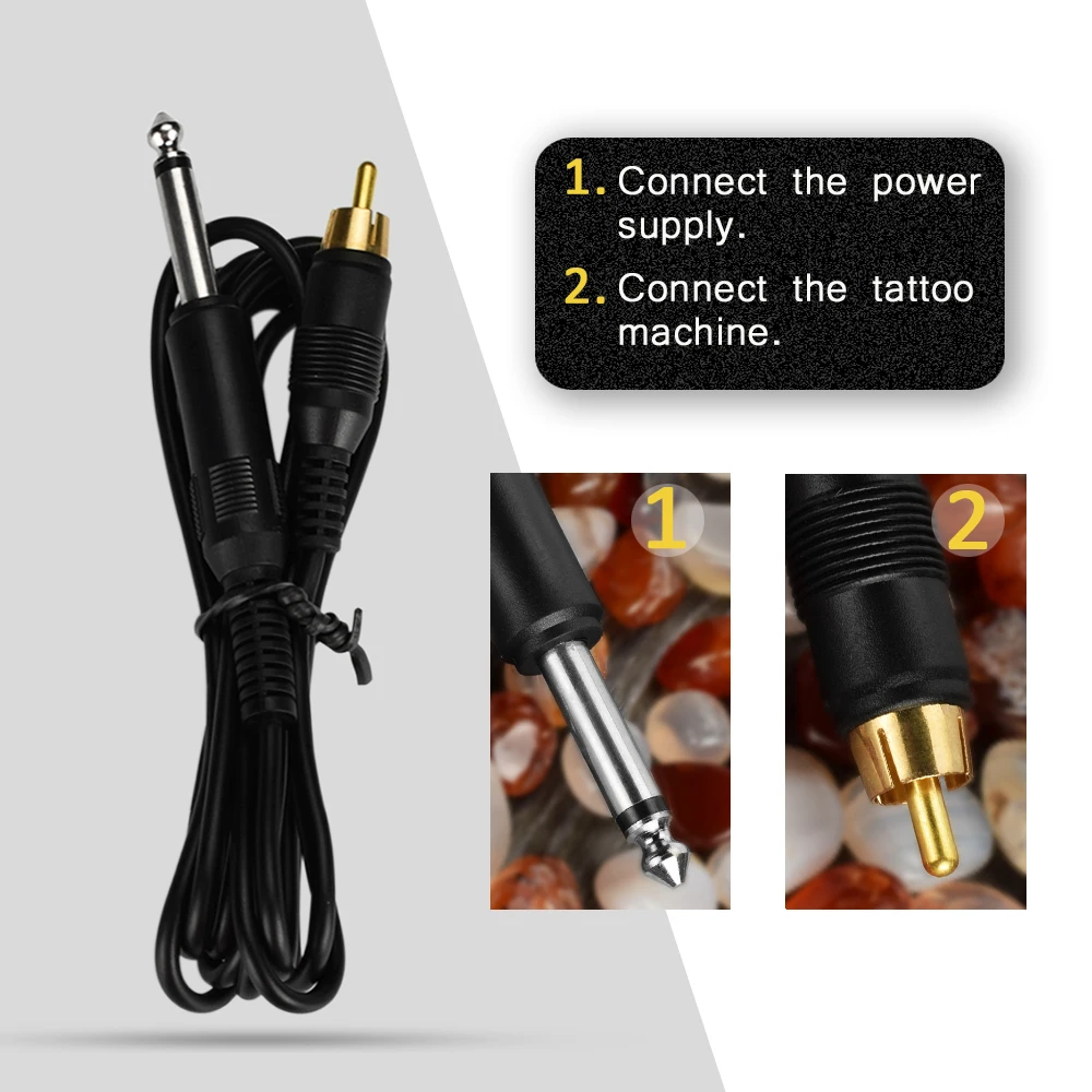 

1Pc Rca Tattoo Cord Kabel Clip Cord Tattoo Machine Cables Clipcord Line Clipcord Permanent Alimentation Tatouage Machine Gun