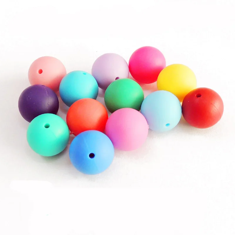 100pcs Silicone Beads 9mm Round Bpa Free Diy Bead For Tooth Silicone Teether Necklace Jewelry Making Baby Teething Toys