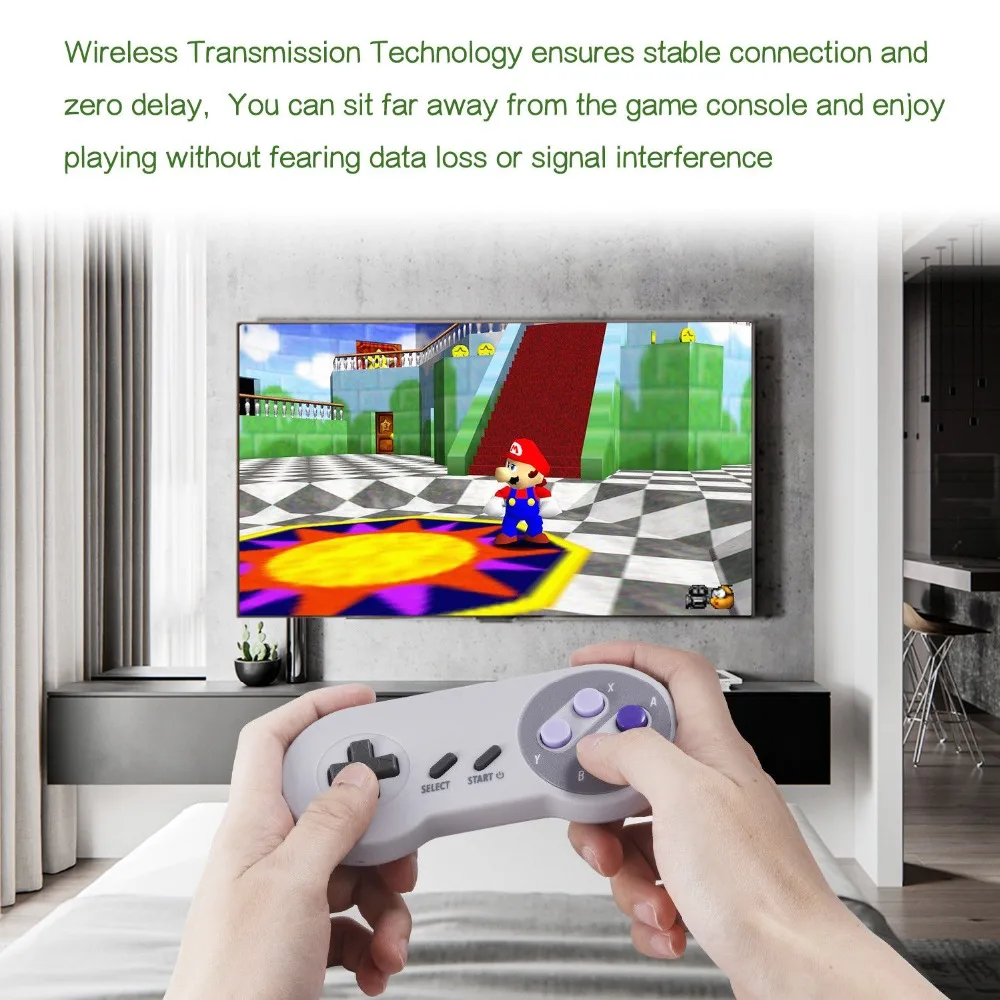 Gamepad Wireless 2.4GHz telecomando Console joystick USB per giochi SNES/NES per Windows 10/8/7 PC Raspberry Pi 3 Retro Pie