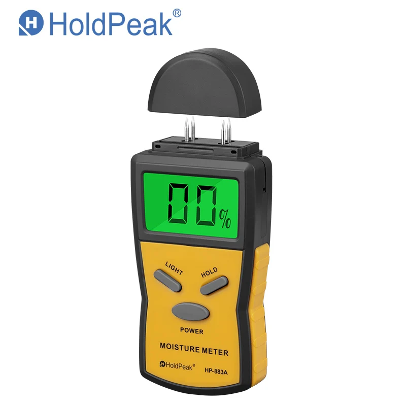 HoldPeak HP-883A  Wood Moisture Meter  LED Display Probe Measure Tpye 50mm Induction Depth Back light Data hold Auto Power off