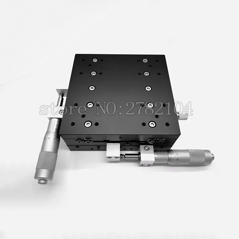 Imagem -05 - Axis 125*125 mm Estação de Aparamento Plataforma Deslocamento Manual Estágio Linear Mesa Deslizante Xy125-l Ly125-r Xy125-cm Cruz Ferroviário xy