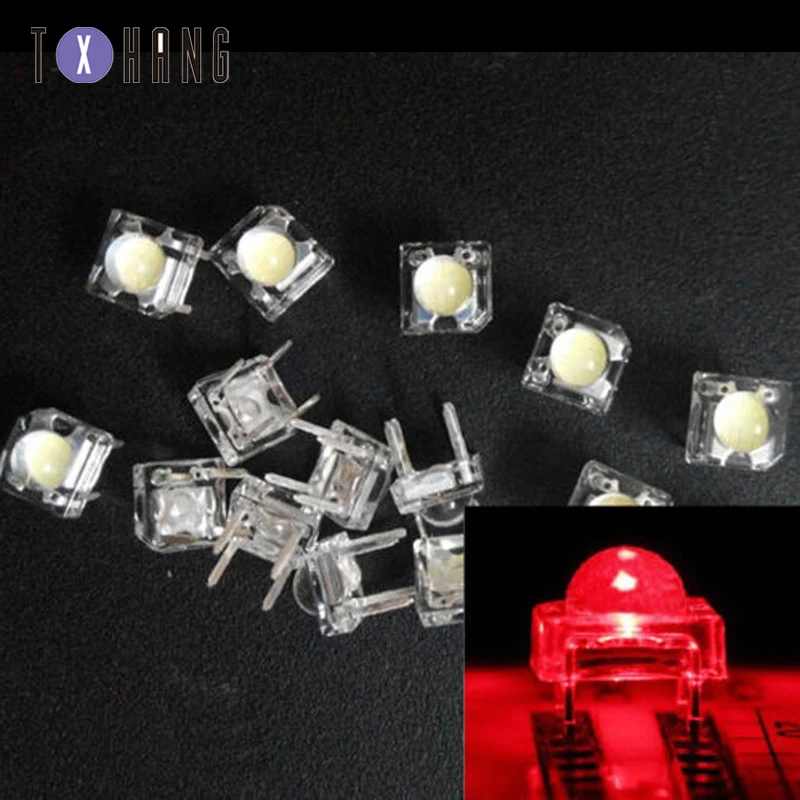 20/50/100PCS 5mm Piranha White/Red/Blue/Green/Yellow Clear F5 LED Diodes Light Bulb colourful