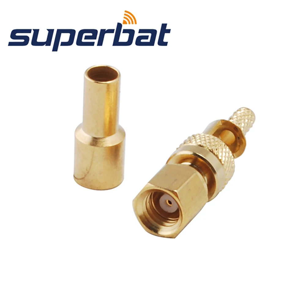 Superbat 10pcs SMC Crimp Male RF Coaxial Connector for Cable RG174,RG178,RG316,LMR100