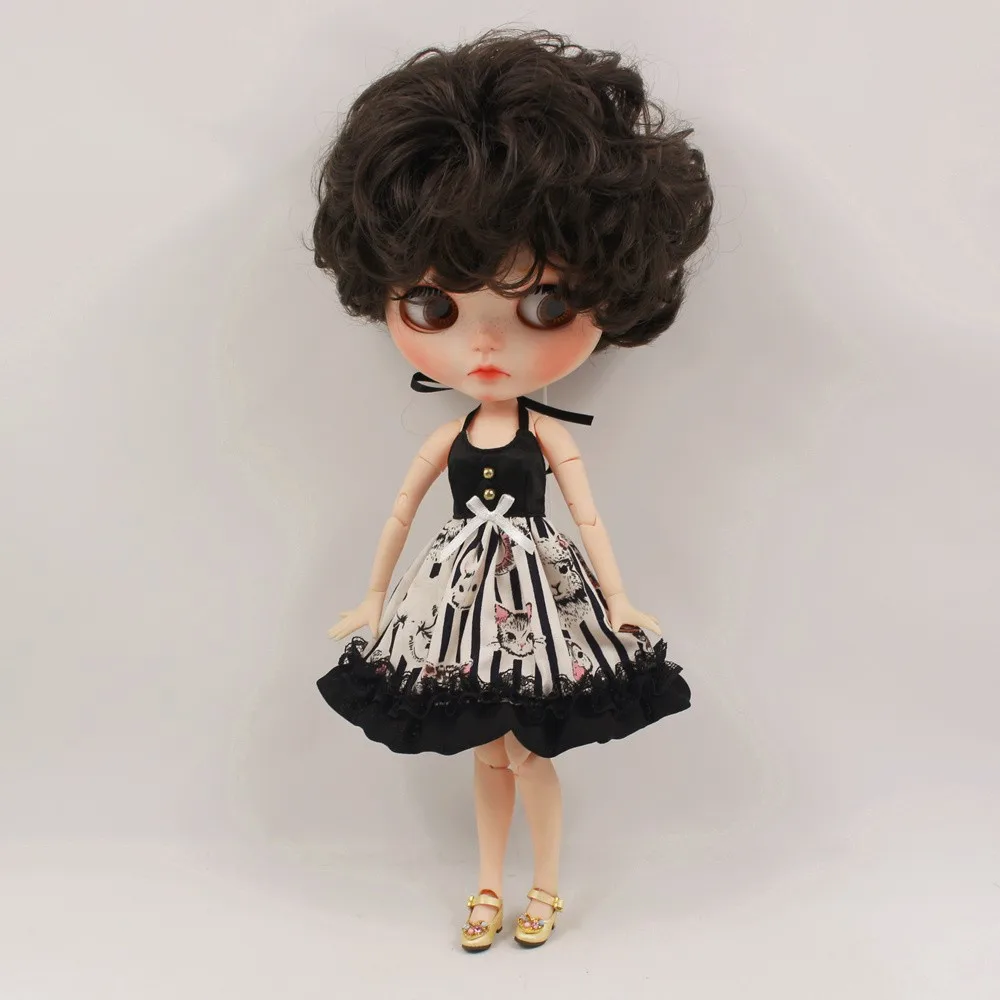 DBS Blyth ICY doll clothes Cat pattern dress Suitable for the 1/6 JOINT body licca girl gift