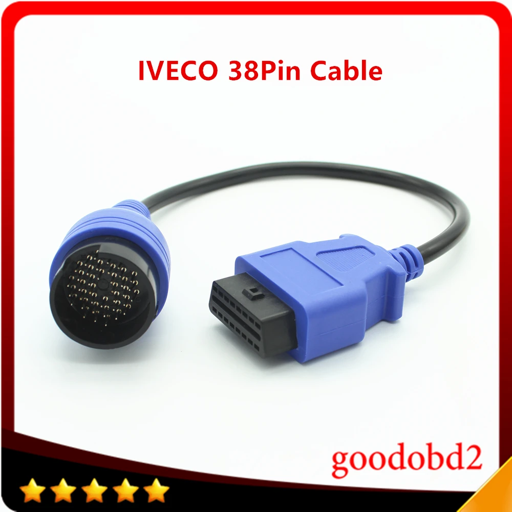 For Benz  IVECO 38Pin Cable OBD2 Diagnostic tool Adapter Connector  Diagnostic Trucks Interface Scanner Cable OBDII 16PIN