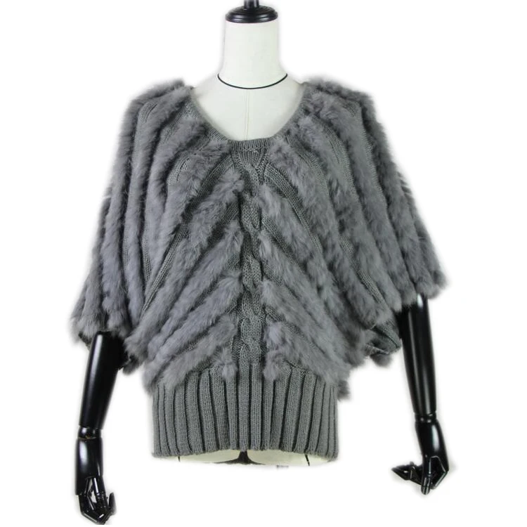 

2019 Top quality Women Real Fur coat Genuine Rabbit Fur Knitted Gilet Fur Vest Lady Winter Warm jacket vest