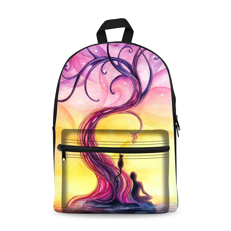 AnyFocus Canvas Boy Girl Backpack Children's Bag Teenage Boy Middle School Children's Backpack Computer Bag Cartoon pattern