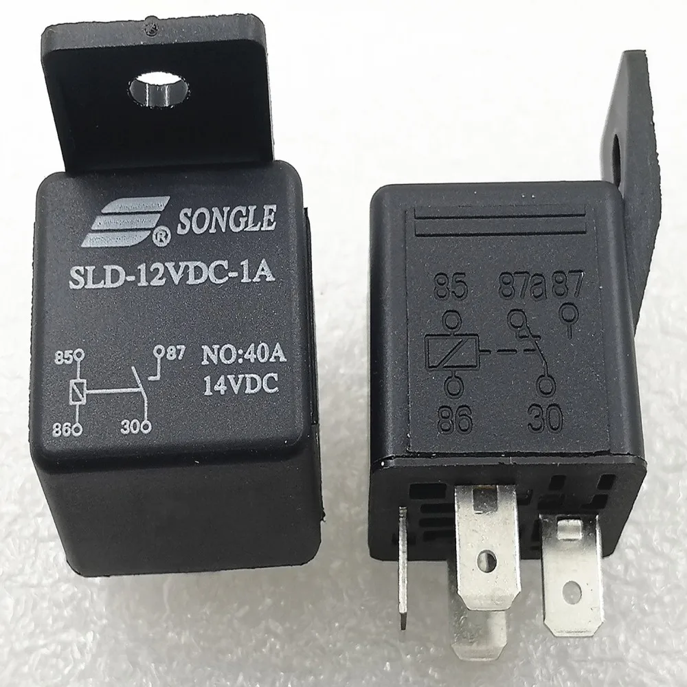 10 個 DC12V 24V 40A 黒リレー 4 ピン耐久性のある自動車車のトラックボートリレー SLD-12VDC-1A SLD-24VDC-1A ノーマルオープンリレー