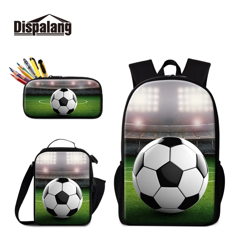 

3PCS Custom Football Super Star School Backpack With Cooler Bag Penbox Basketball Print Bookbags For Boys Schoolbag For School