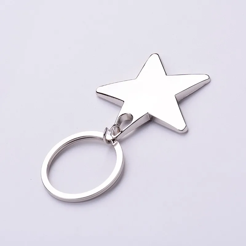 1 piece star keychain keyring Zinc Alloy Star Shaped Keychains Metal Keyrings Five Pointed Star Shaped key chain