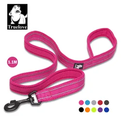 Truelove 110Cm Mesh Padded Dog Leash Pink Durable Reflective Safety Leash For Dog Pet Lead Leashing Nylon Training Dog Leashes