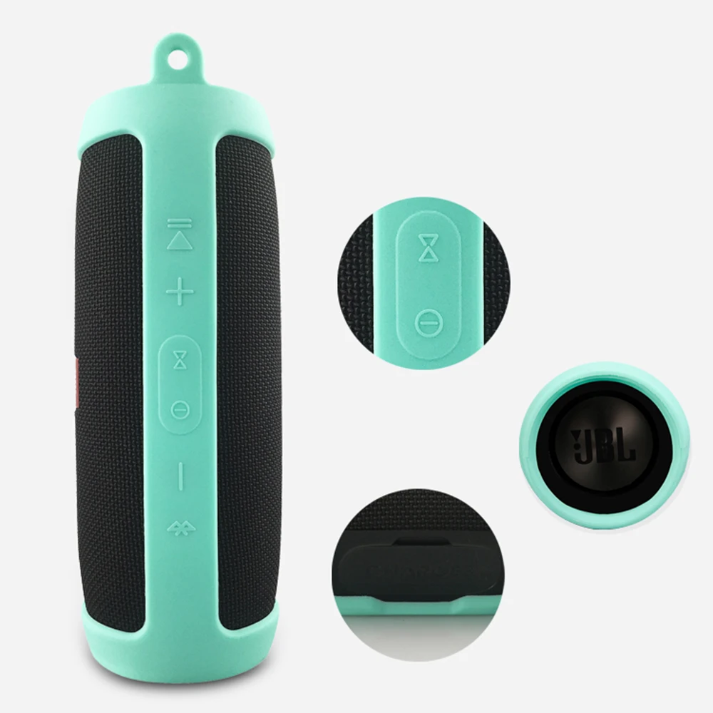 دائم سيليكون حبال الحقيبة غطاء حقيبة حالة ل JBL تهمة 3 المحمولة لينة الغطاء الواقي ل Charge3 الأسود الأزرق الأحمر الأخضر #6