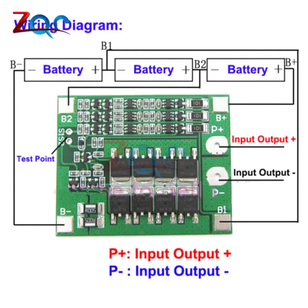 3S 25A Li-ion 18650 BMS PCM Battery Protection Board BMS PCM with Balance for Li-ion Lipo Battery Cell Pack Module 12V