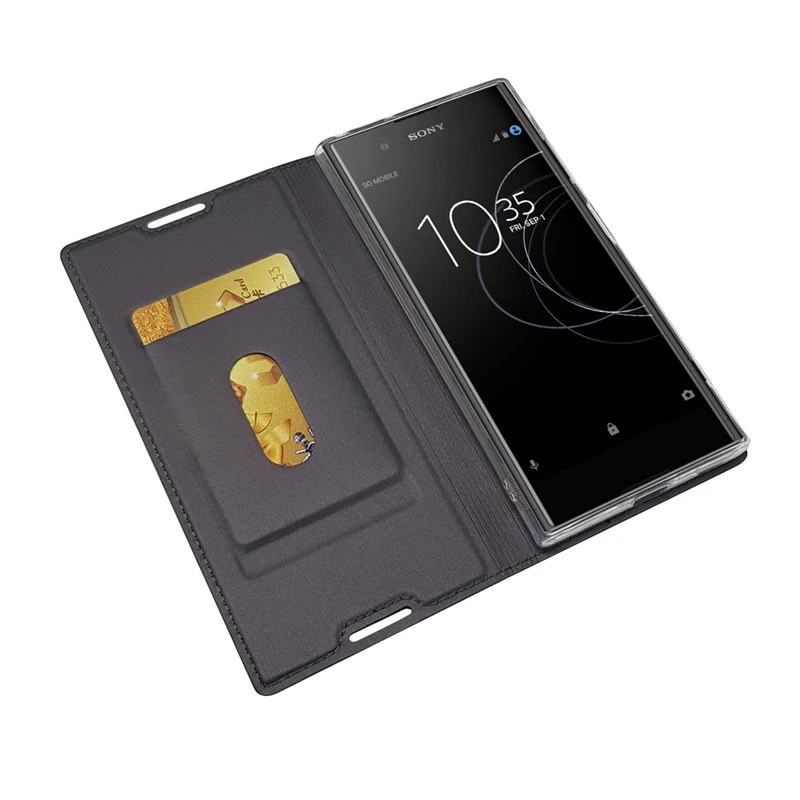 Peatkop For Sony Xperia XA1 Plus Case Anti-Fingerprint Dustproof XA1Plus 5.5 Luxury Leather Flip Book Cover Phone Bags Cases